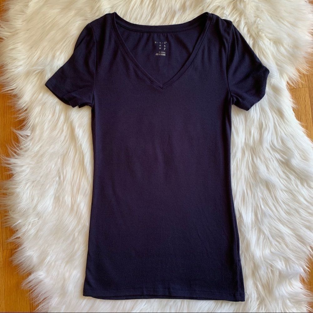 Navy Shirt Sleeve Shirt by A New Day Size XS